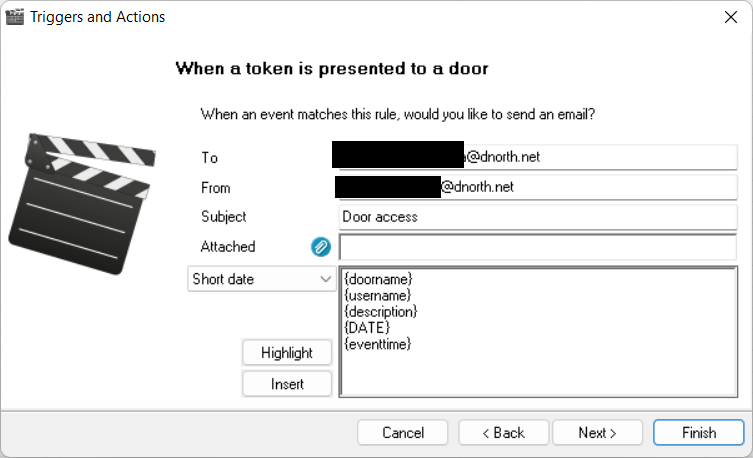 Sending e-mail from Paxton Net2