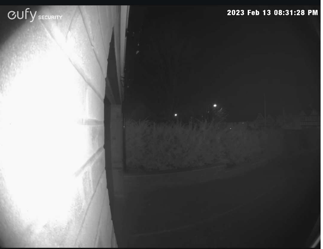 Night vision from a eufy doorbell
