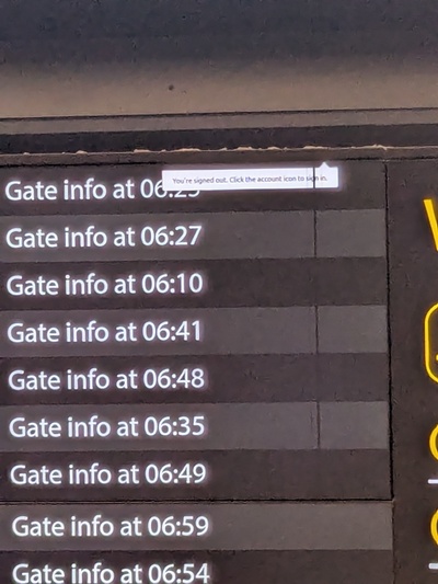 Gatwick departures board